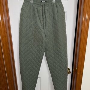Women's Quilted Green Pants